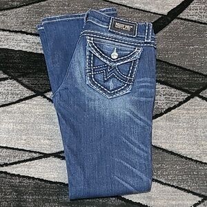 MISS ME EMBROIDERED IRENE BOOT-CUT DENIM JEAN